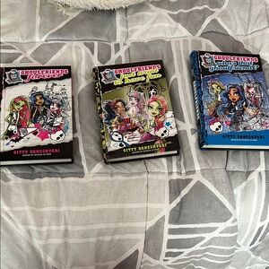 Monster High paperback set with pink, green, blue covers